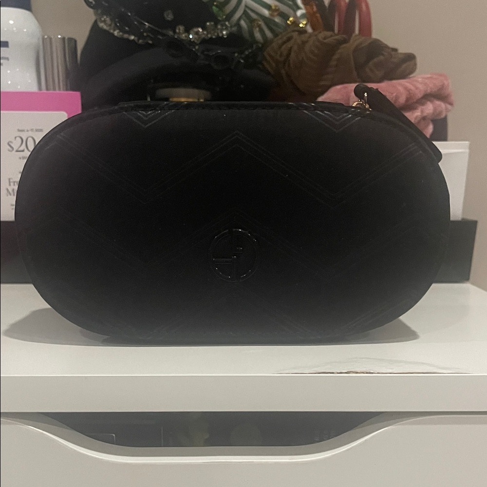 Elegant Black Giorgio Armani cosmetic case